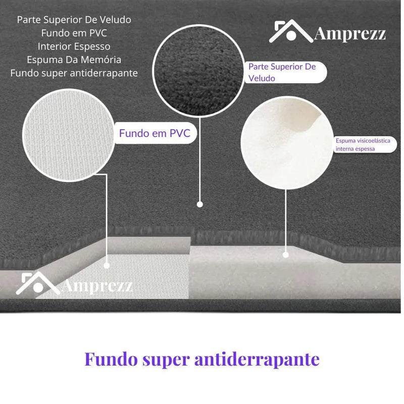 Tapete de Banheiro com Espuma Viscoelástica  Antiderrapante, Ultra Macio e Absorvente