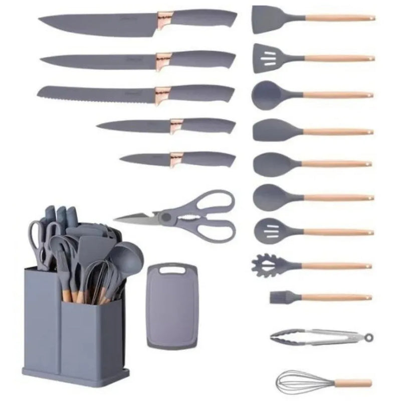 Full Kit Kitchen Utensils Luxury 19 Pieces With Tablet Silicone Spatula Knife Scissors