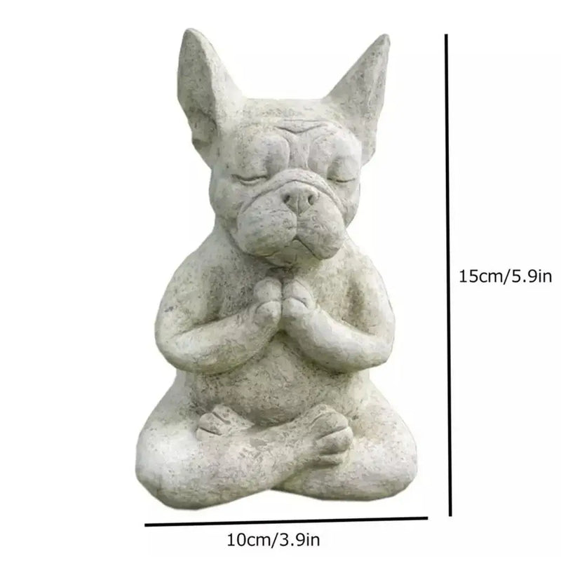 Estátua de Buldogue Zen Estátua de Meditação em Resina para Decoração de Jardim