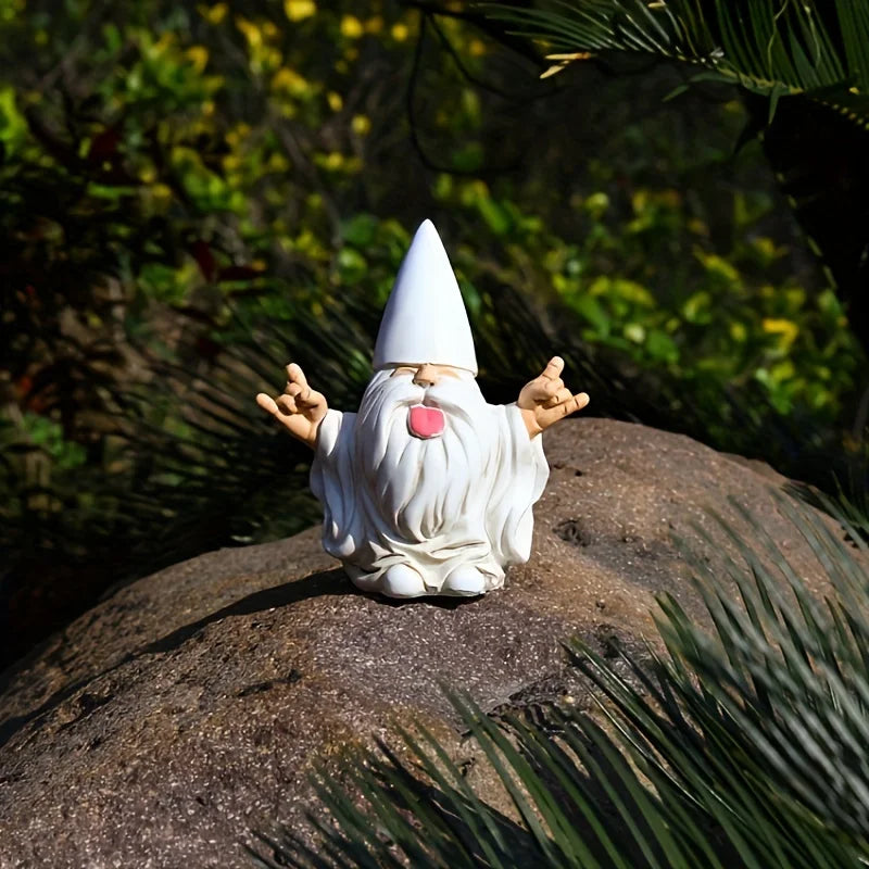 Estátua Decorativa Gnome Rocker com Guitarra para Jardim, Resistência ao Clima