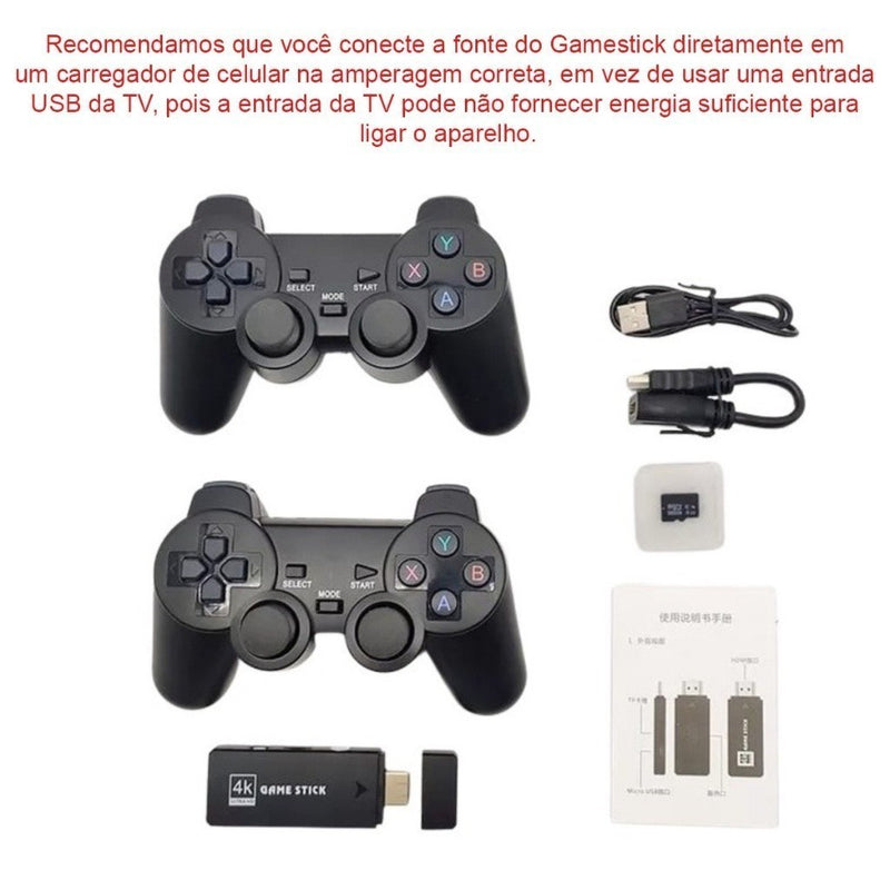 Video Game Retro Start - 10.000 Jogos com 2 Controles e 64GB